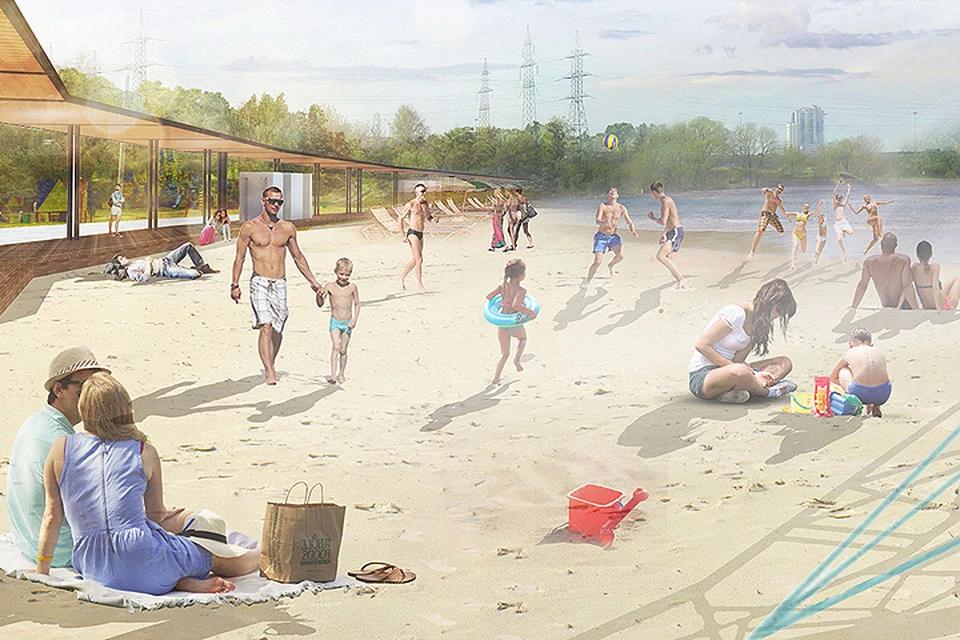 Проектное решение будущего пляжа. ФОТО mos.ru