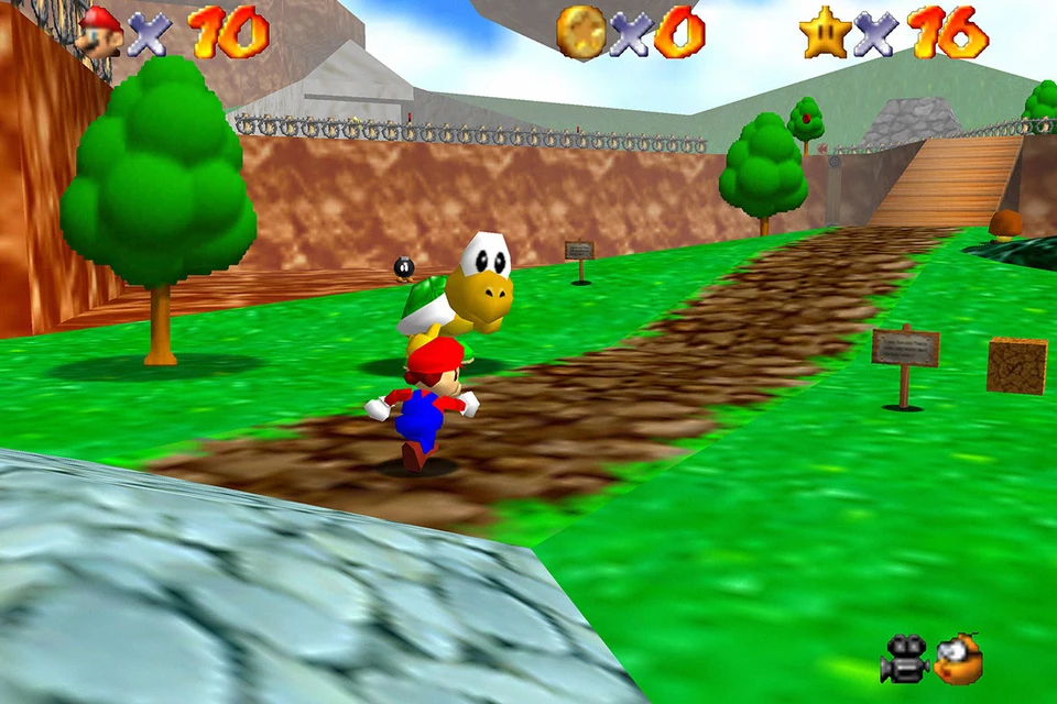 Кадр из игры "Супер Марио 64"