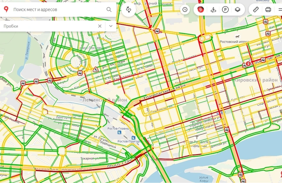 Карта ростовской области пробки