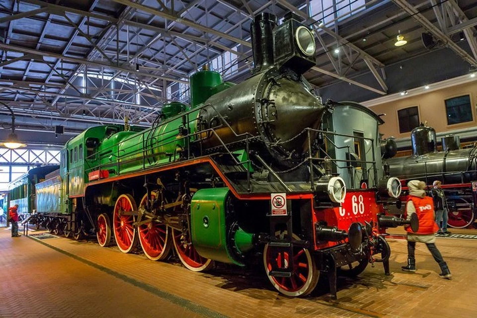Паровоз С-68 - уникальный экспонат Музея железных дорог России