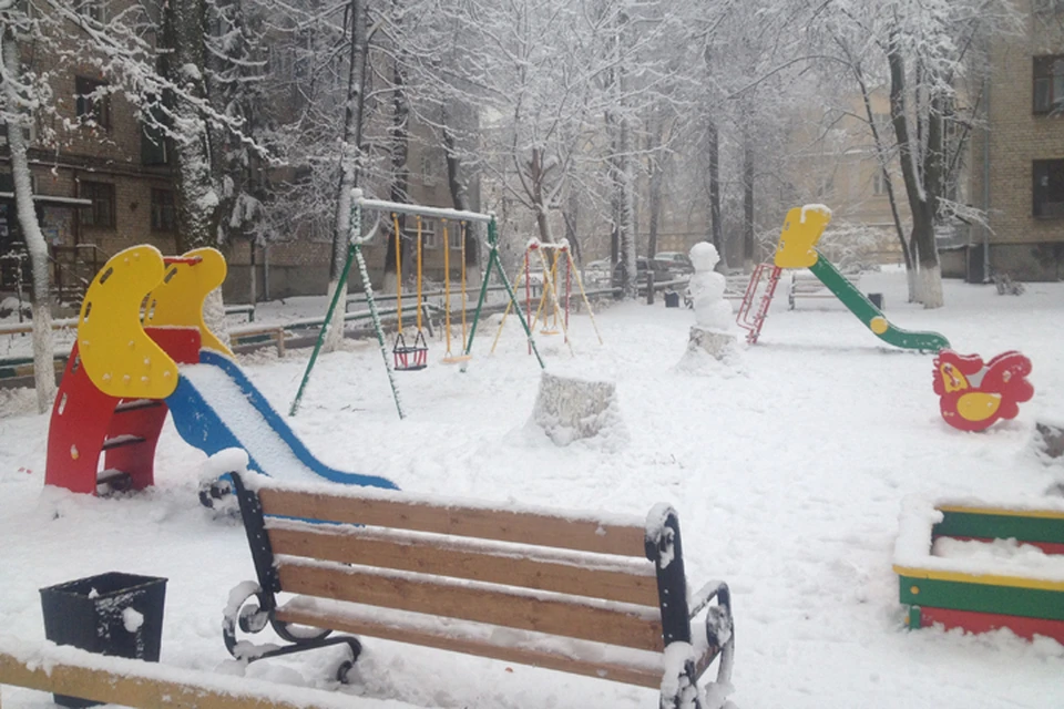 В нижегородских дворах неожиданно появилась детская площадка. Фото: Михаил Песин