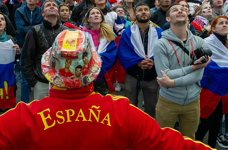 Испанский болельщик во время чемпионата мира по футболу в России.