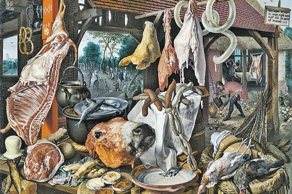 Питер Артсен. «Мясная лавка, или Кухня со сценой бегства в Египет», 1551