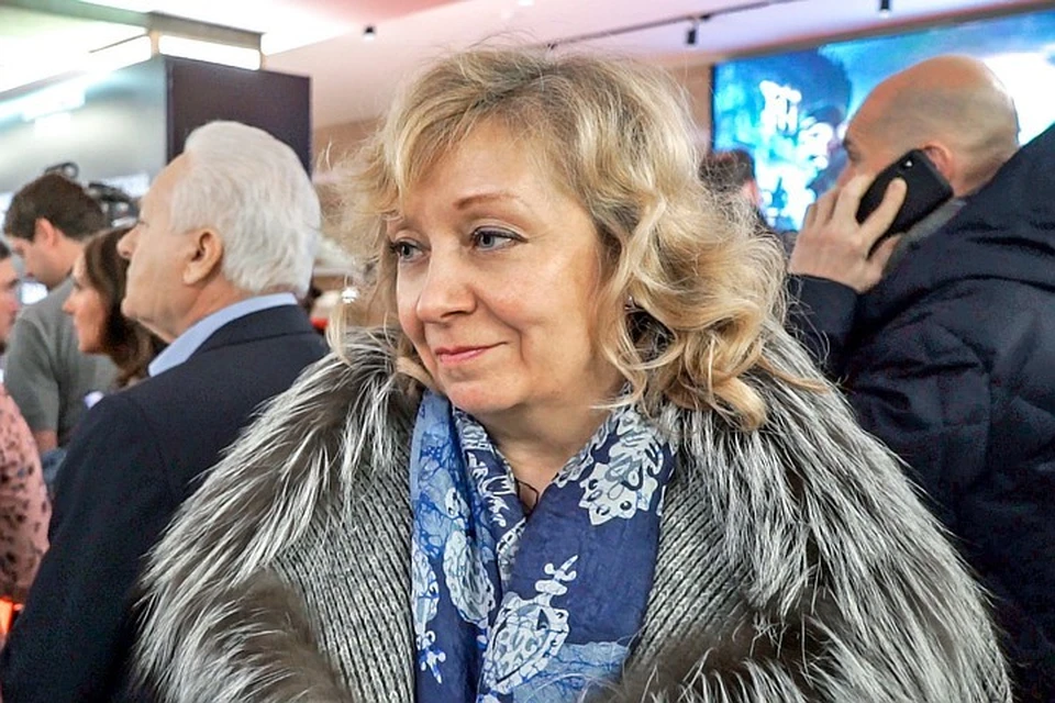 Председатель совета кинокомпании «Союз Маринс Групп» Г. В. Отделкина на премьерном показе фильма «Балканский рубеж».
