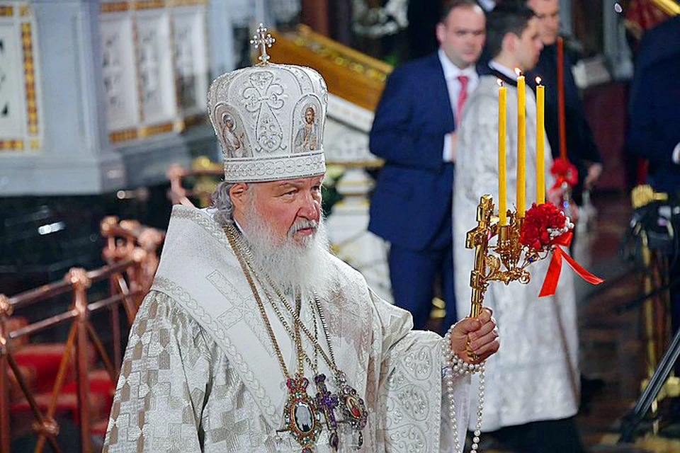 Патриарх Московский и всея Руси Кирилл по традиции возглавил пасахальную службу в храме Христа Спасителя