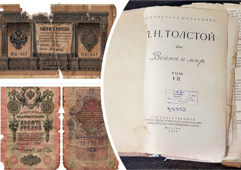 Челябинец нашел в томе Льва Толстого старинные купюры. Фото: Anonymus Chel