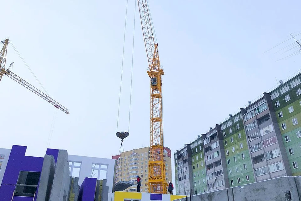 Коробку детсада в тюменском микрорайоне закончат монтировать в марте. Фото - ГУС Тюменской области.