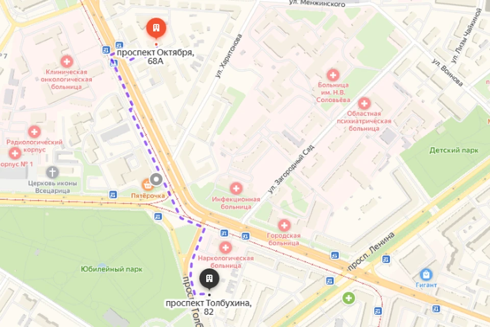 Расстояние между ними – около 770 метров. ФОТО: скрин Яндекс.Карты