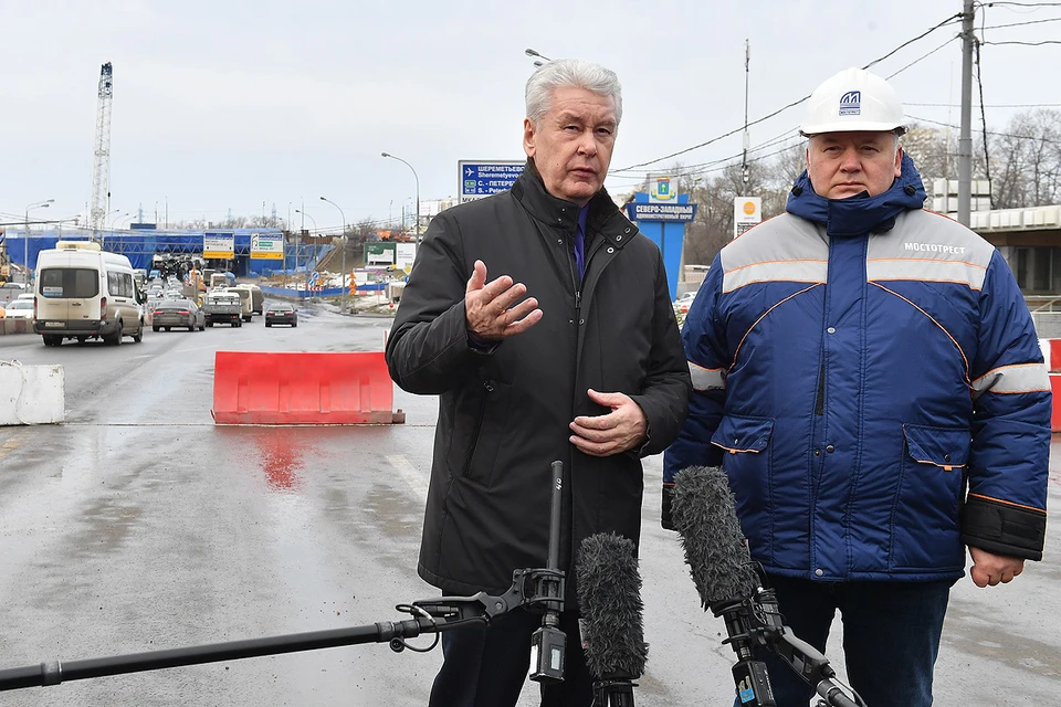 Ход работ на транспортной развязке 17 февраля осмотрел мэр Москвы Сергей Собянин.