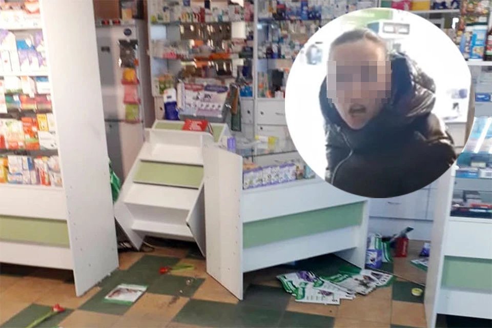 «Пошли вон из моей жизни»: буйная иркутянка разгромила аптеку 8 марта. Фото: "Инцидент Иркутск"