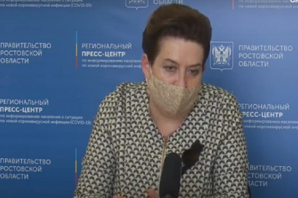 Татьяна Быковская ответила а вопросы в оперативном штабе. Фото: стоп-кадр видео правительства РО
