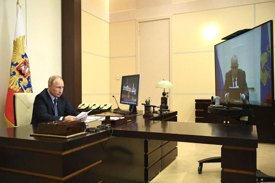 Встреча Президента РФ и главы Костромской области прошла в режиме видеоконференции. ФОТО: kremlin.ru