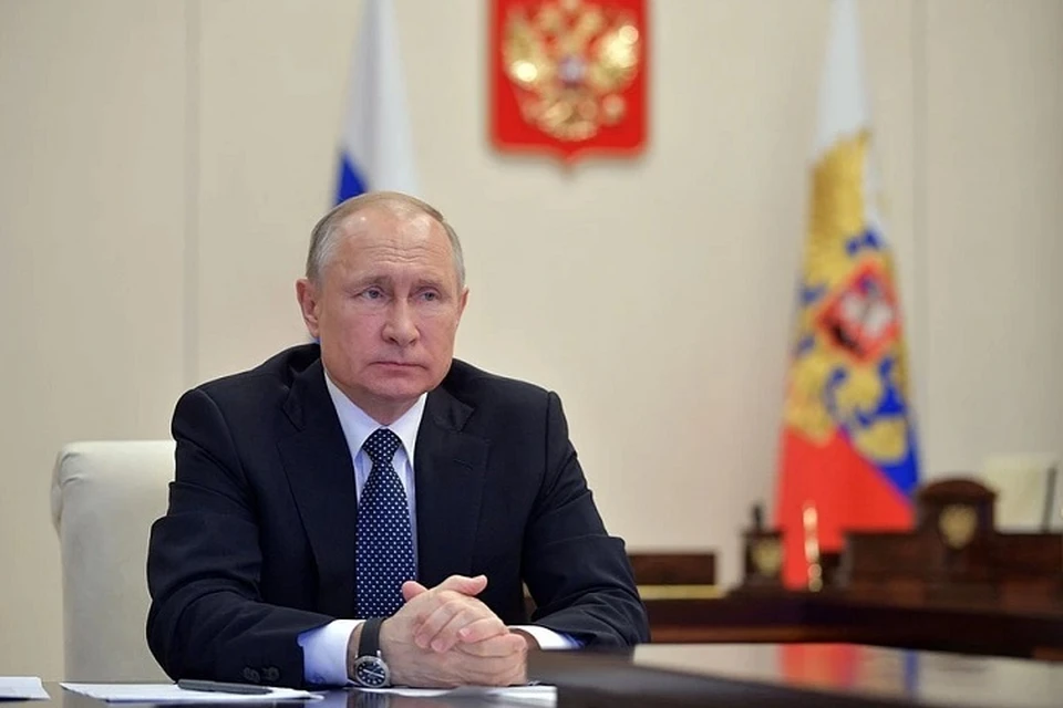 Владимир Путин провел онлайн-конференцию в честь Международного дня защиты детей. Фото: REUTERS