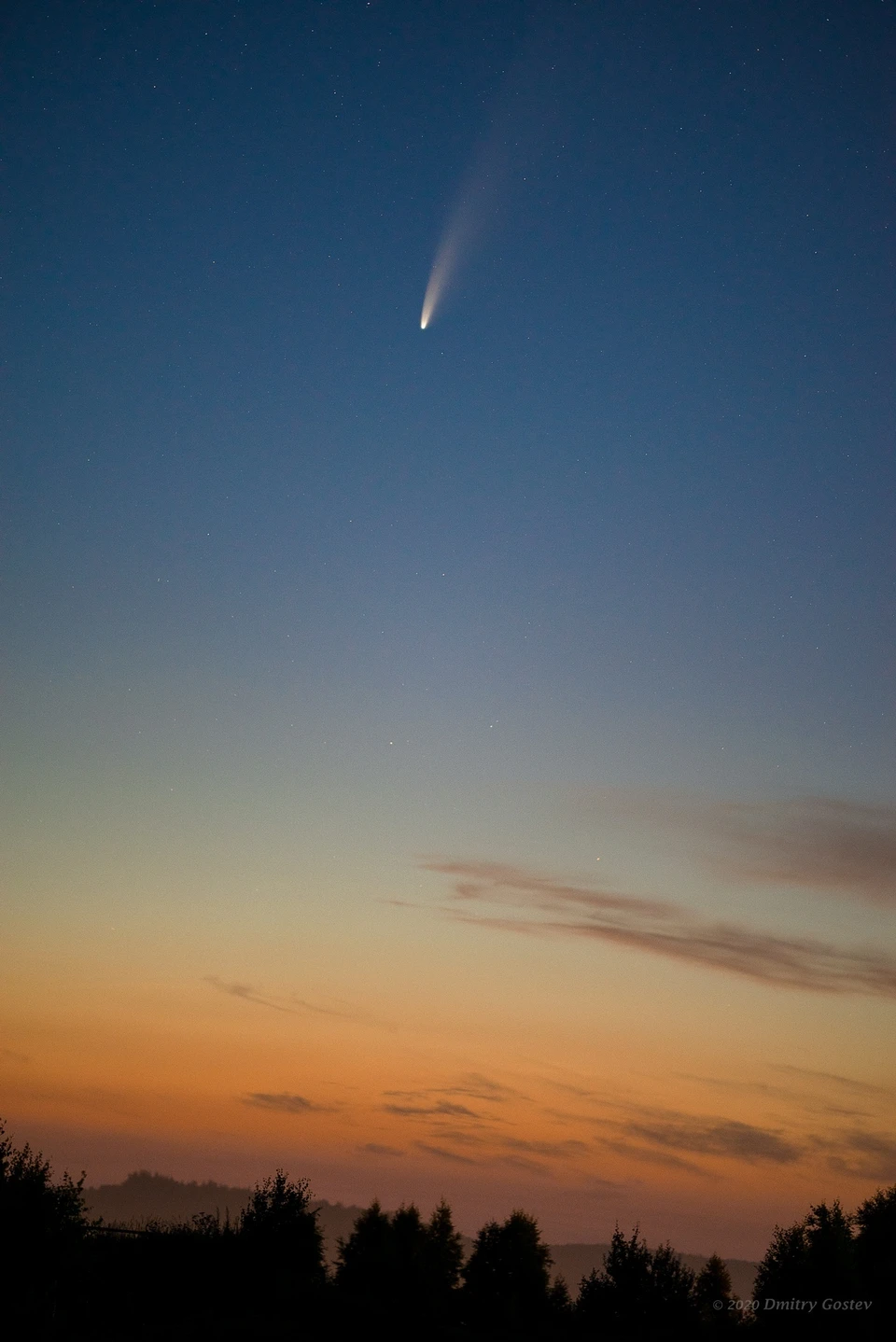 Автор снимка сообщил,что комету можно будет еще увидеть до конца июля. Фото: Дмитрий Гостев