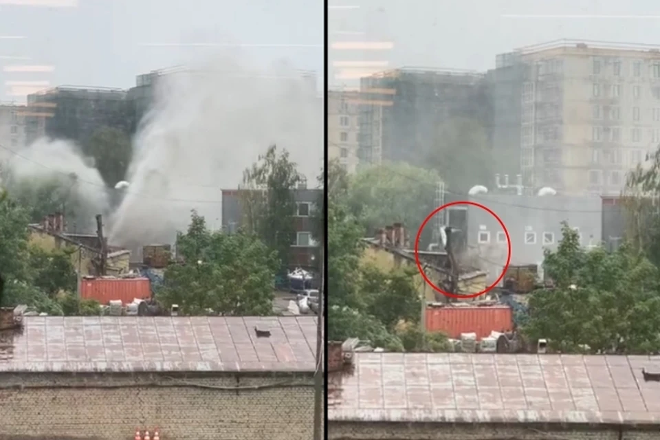 Стена станции по очистке воздуха "Водоканала" рванула из-за потопа в Санкт-Петербурге. Фото: СОЦСЕТИ