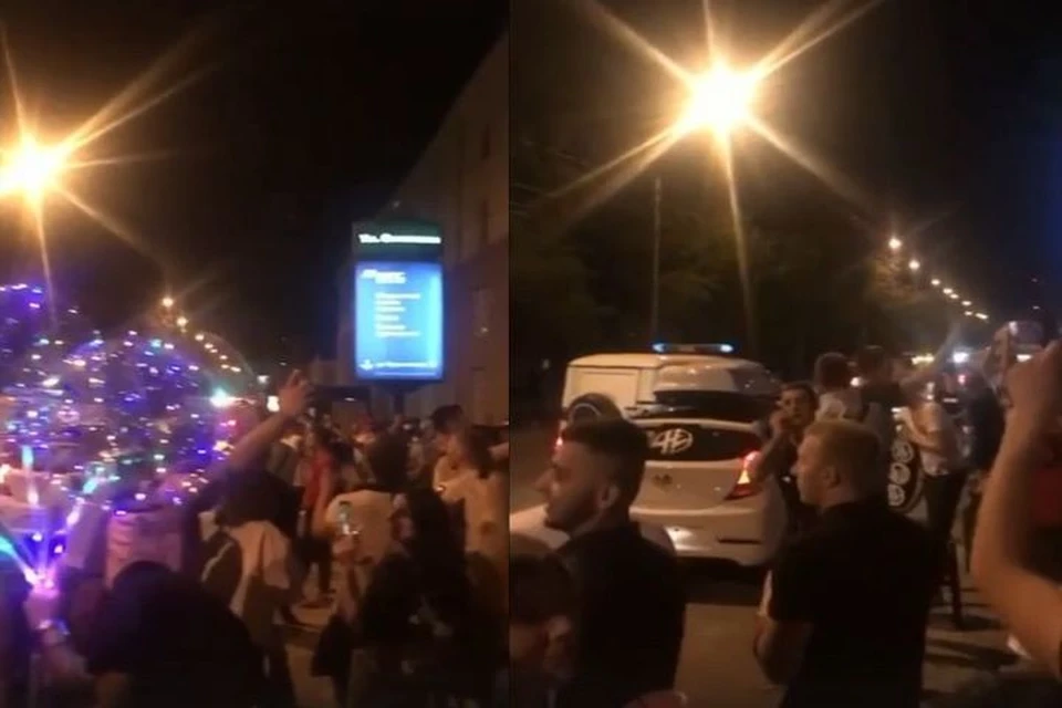 В центре Новосибирска снова собралась толпа. Фото: Кадр из видео\"АСТ-54"
