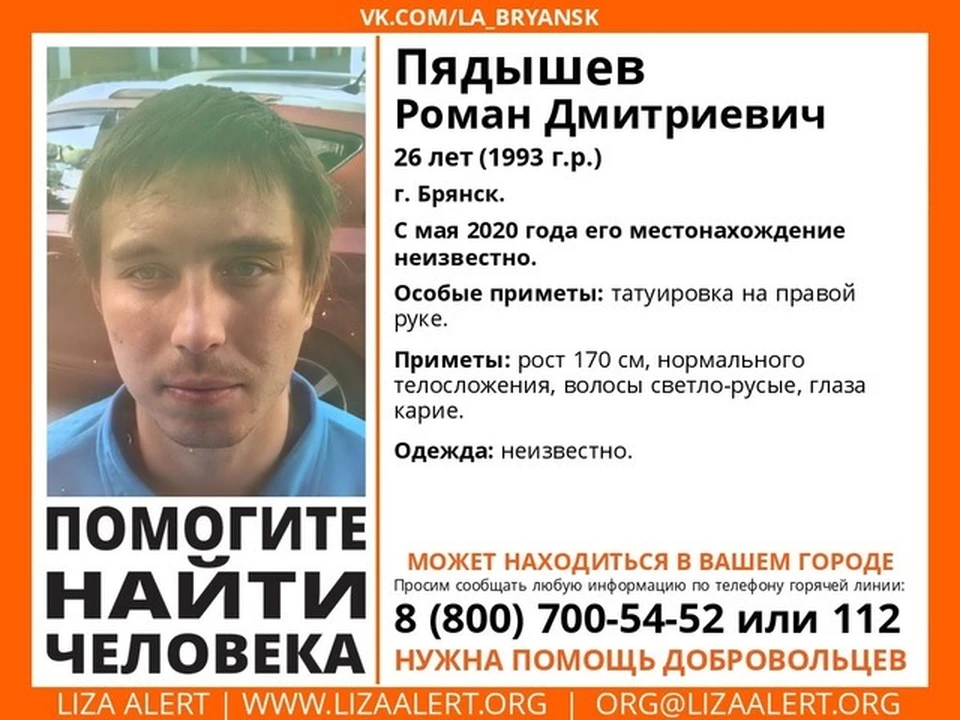 Фото: группа «Поисковый отряд «ЛизаАлерт» Брянской области» в vk.com.