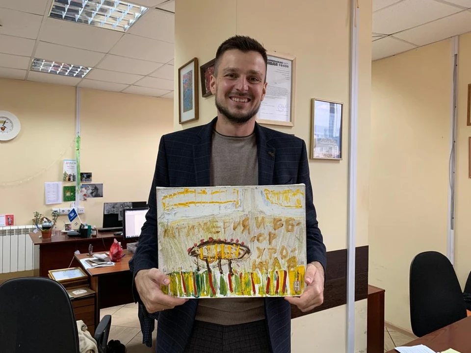 Вот эту картину мы пытались продать. Ага, на любителя, но гений так видит.