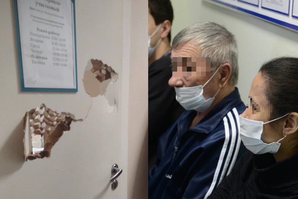 Пациент сломал дверь и избил посетителя.Фото: "Подслушано в Искитиме" "ВКонтакте"