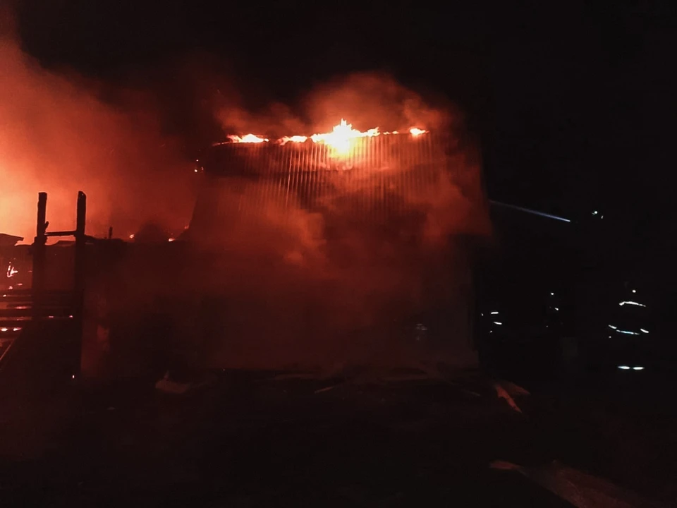 Пожар случился в дачном поселке Омского района. Фото: пресс-служба областного ГУ МЧС России по Омской области