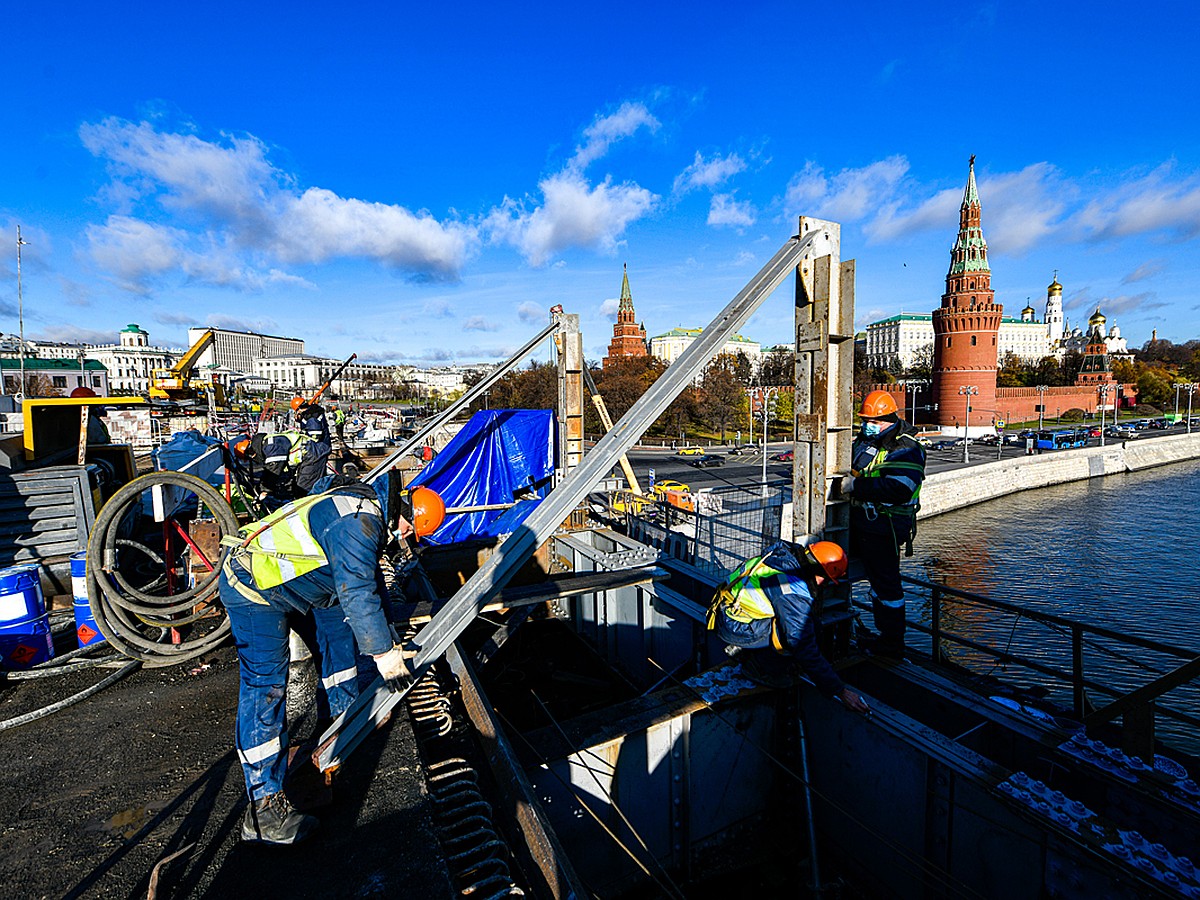 Строительство большого москворецкого моста