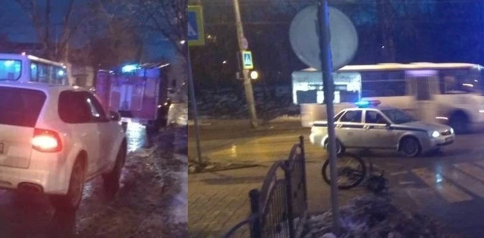 Велосипедист ехал во встречном направлении