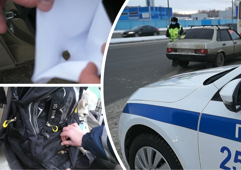 Машину, в которой нашли вещество, остановили в Курчатовском районе Челябинска. Фото: пресс-служба управления ГИБДД по Челябинску