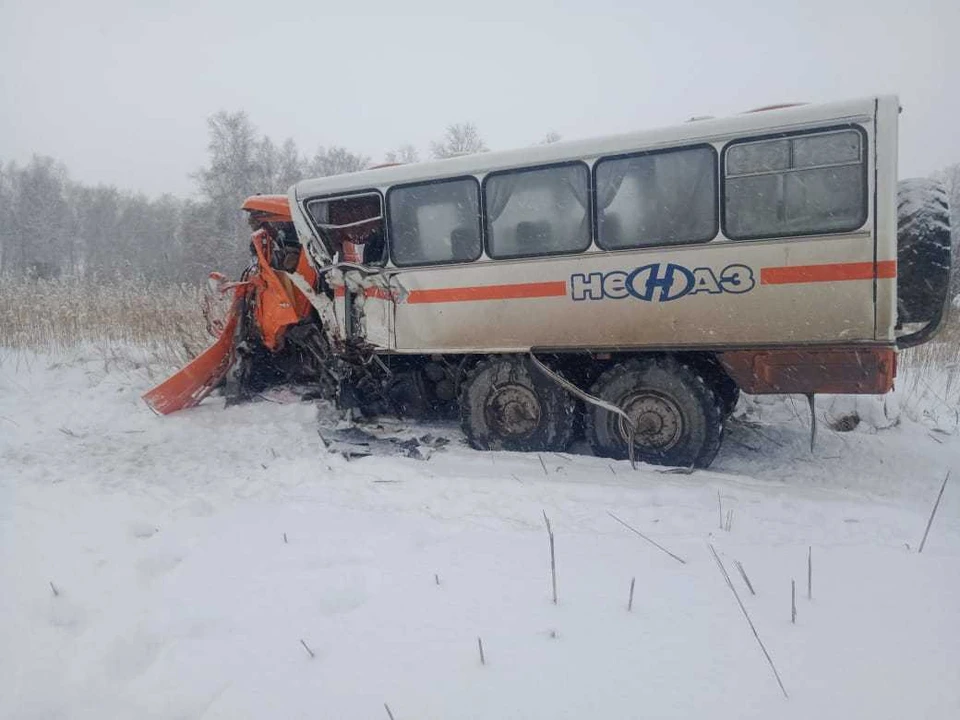 ДТП с автобусом из Омска случилось в Новосибирской области. Фото: Госавтоинспекция Новосибирской области