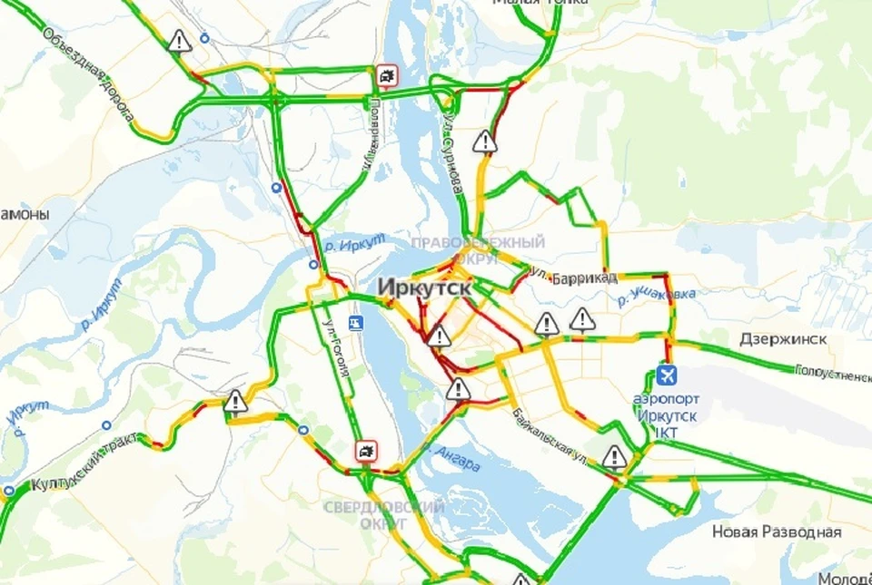 Карта иркутска пробки онлайн в реальном