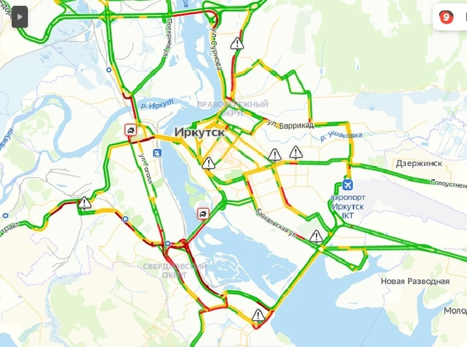 Пробки на дорогах иркутск