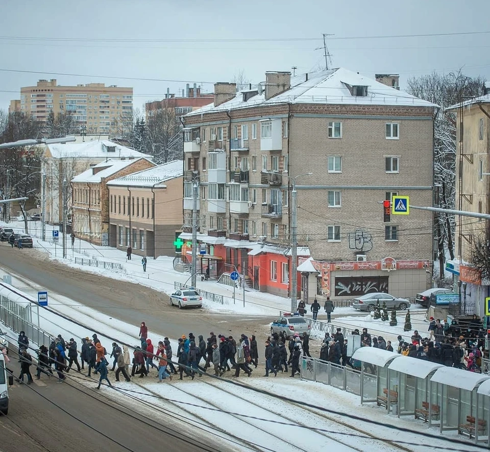 Несанкционированный митинг прошел в Смоленске. Фото: "Подслушано Смоленск", ВКонтакте.