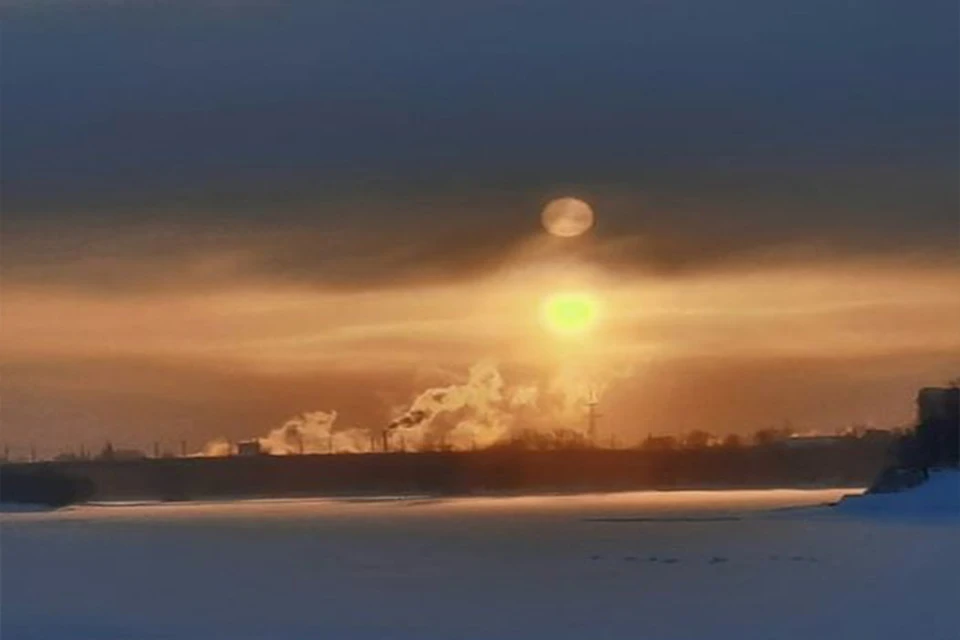 Два Солнца в небе над Тверью Фото: facebook.com/Ольга Гусева