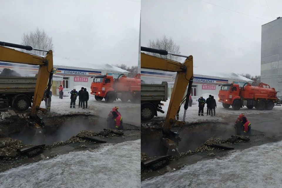 В Кировском районе Новосибирска прорвало трубу с кипятком. Фото: СГК