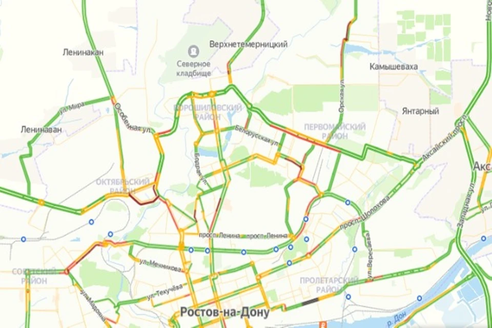 Карта пробок в ростове на дону сейчас