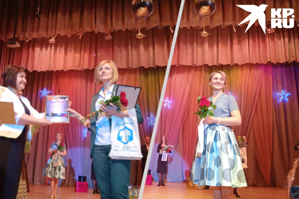 Победители конкурса: учитель года - 2021 Екатерина Христенко (слева) и воспитатель года - 2021 Анастасия Крыжова.