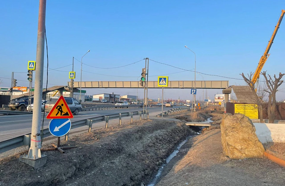 Новый виадук на дороге к аэропорту Владивостока по планам достроят в июне. Фото: АО «СПЕЦСУ»