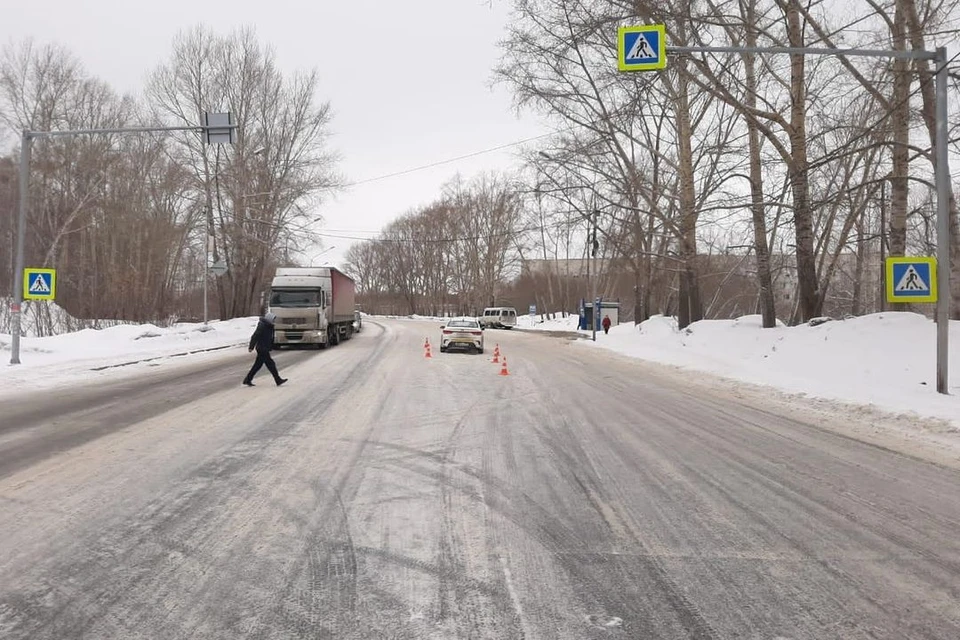 Таксист сбил мужчину на пешеходном переходе. Фото: ГИБДД по Новосибирской области