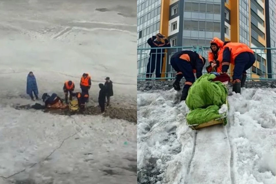 В Новосибирске мужчина провалился под лед, пока ловил рыбу.