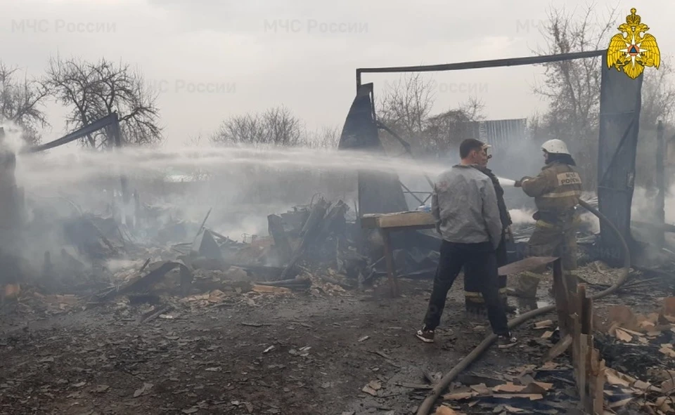 Пожар 13 апреля на улице Чкалова в Козельске