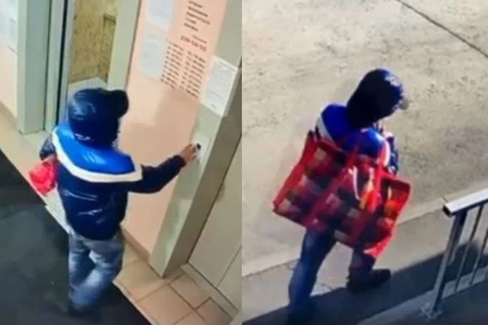 В Новосибирске двое мужчин украли пожарные рукава из подъезда жилого дома. Фото: Кадр из видео