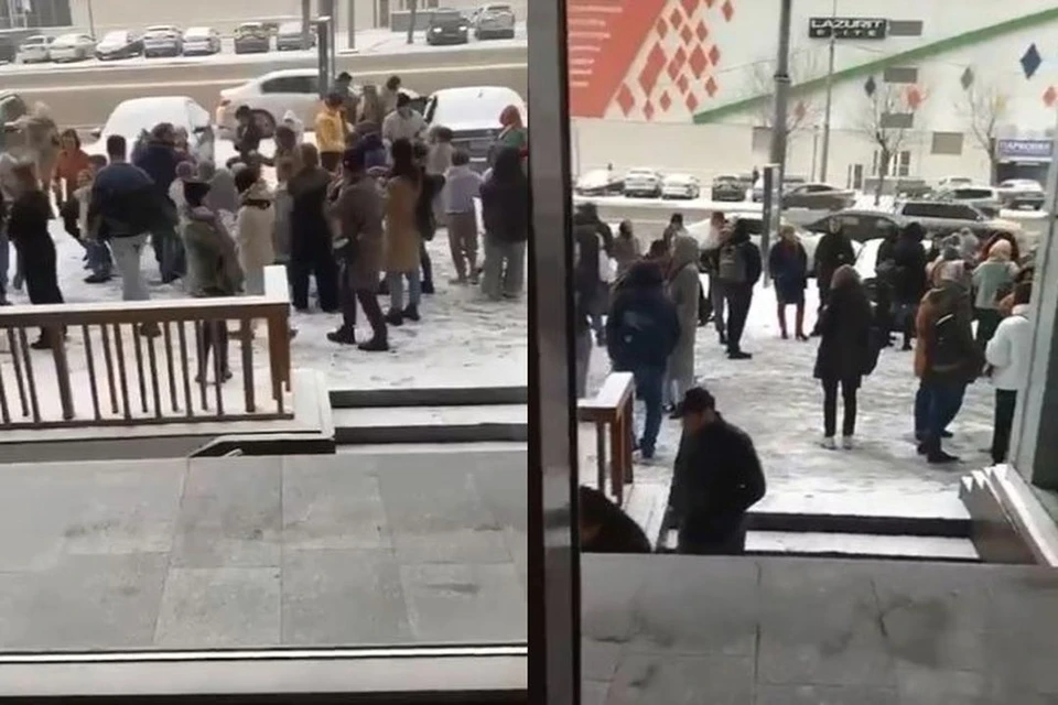 В Новосибирске эвакуировали торговый центр «Сан Сити» на левом берегу. Фото: Кадр из видео