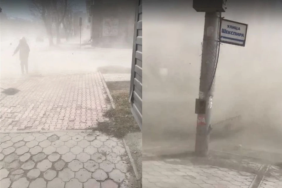 В Новосибирске в Дзержинском районе разыгралась настоящая пыльная буря. Фото: "АСТ-54"