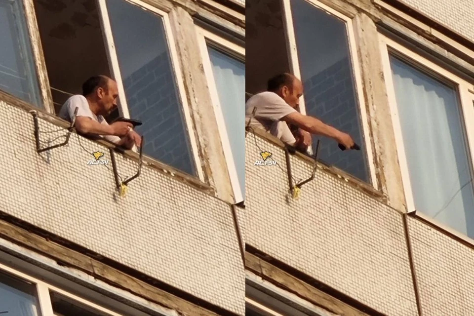 В Кировском районе Новосибирска, мужчина целился в детей из пистолета. Фото: "АСТ-54"