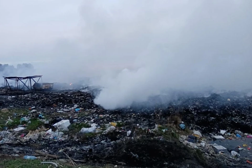 Под Новосибирском загорелась свалка. Фото: Аварийно-спасательный отряд НСО