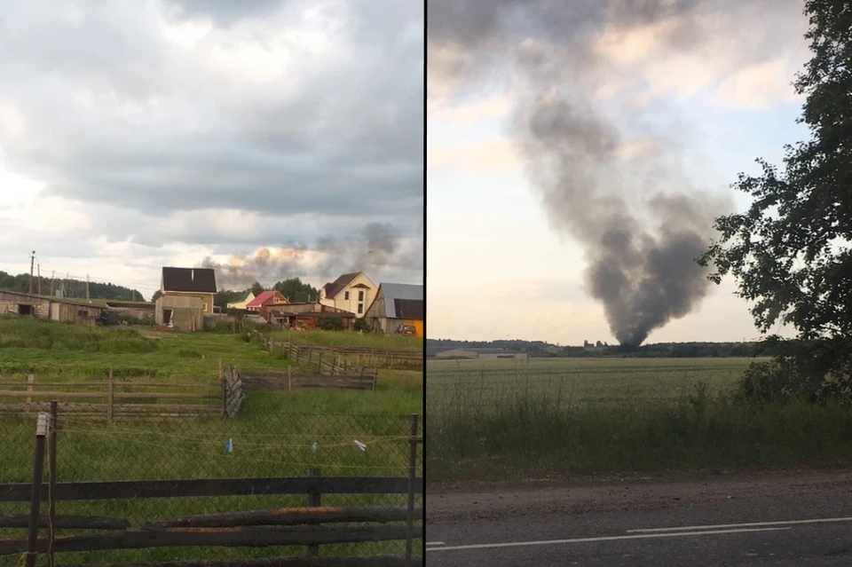 Видео с места падения вертолета Ми-8 в Ленобласти. Фото: СОЦСЕТИ