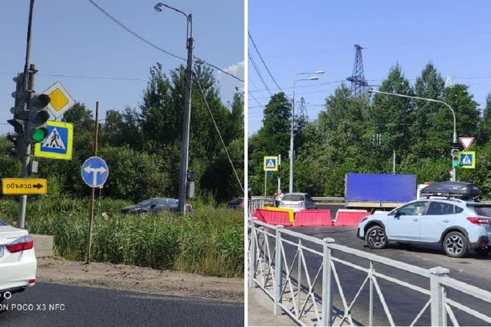 Водители жалуются на дезориентирующие знаки на Коннолахтинской дороге. Указатель "объезд" через Юнтолово приводит в тупик. Фото: предоставлено "КП-Петербург".