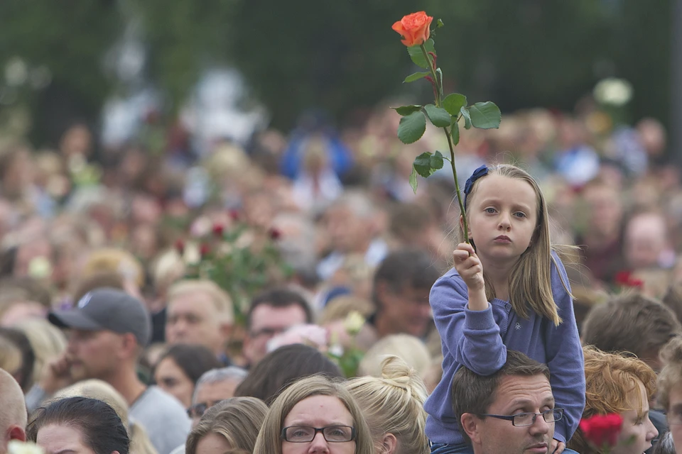 Июль 2011 года, Осло. Траурные мероприятия в память о 76 жертвах массового расстрела.