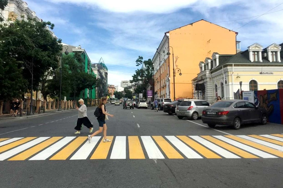 Пешеходы в центре Владивостока наконец-то в законе