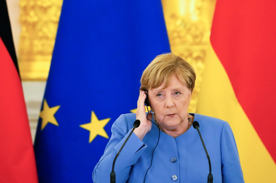 Канцлер ФРГ Ангела Меркель на пресс-конференции по итогам переговоров в Кремле.