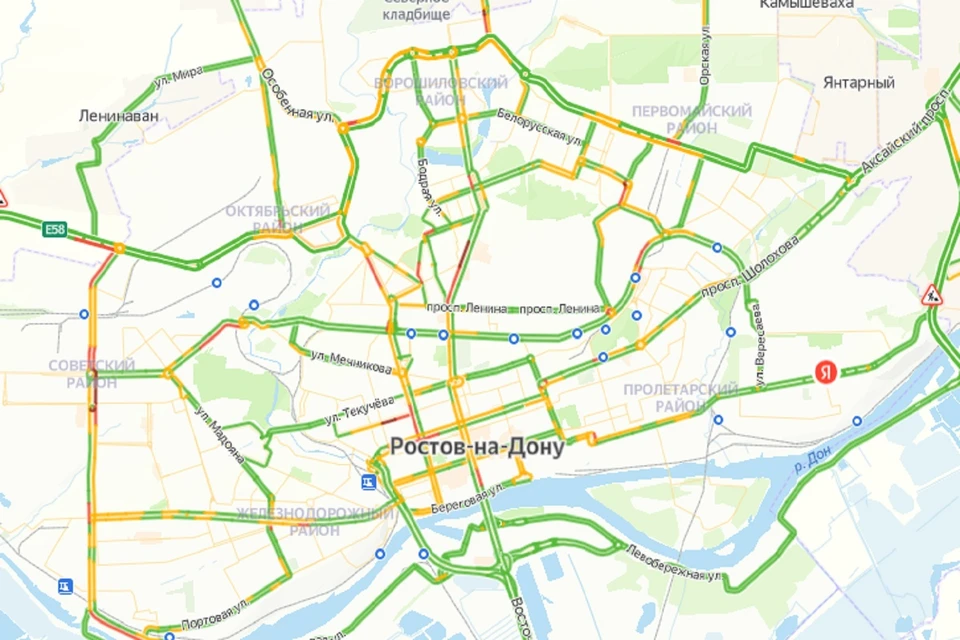 Утренние пробки в Ростове